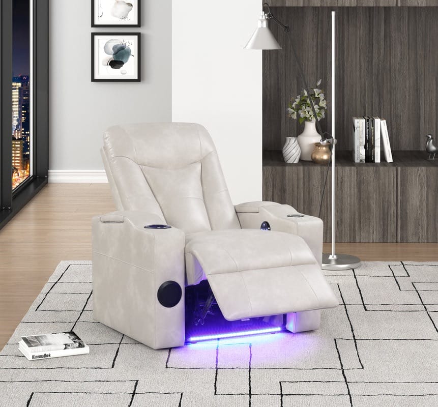 TOPGUN2 Ivory - Power Recliner (Bluetooth Speaker + Led Light)